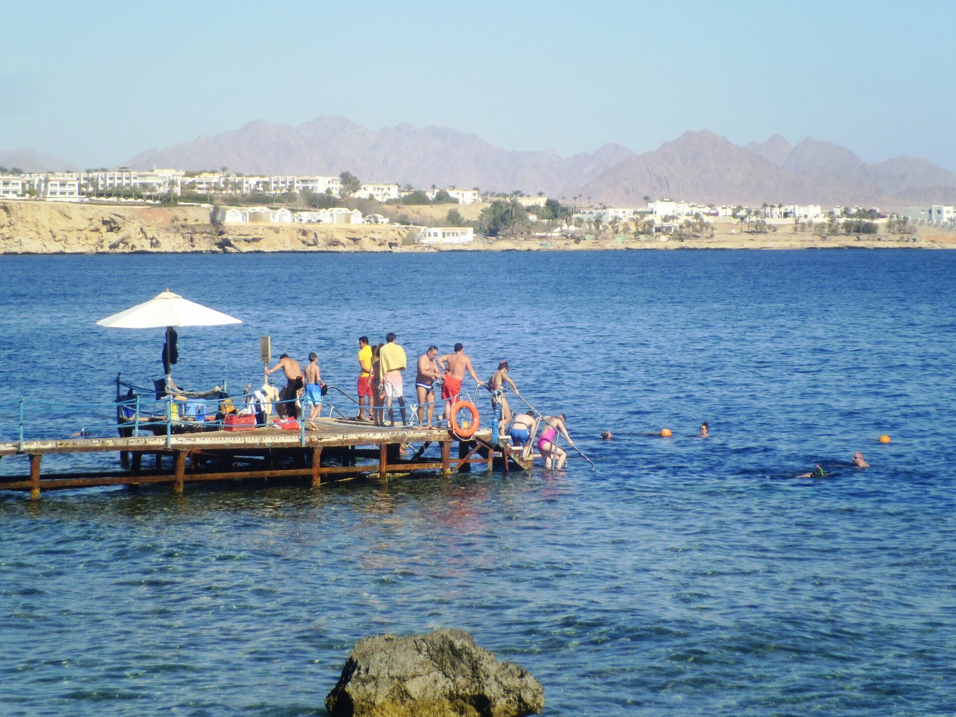 Beach and Red Sea shoreline at Sharm El Sheikh, Egypt