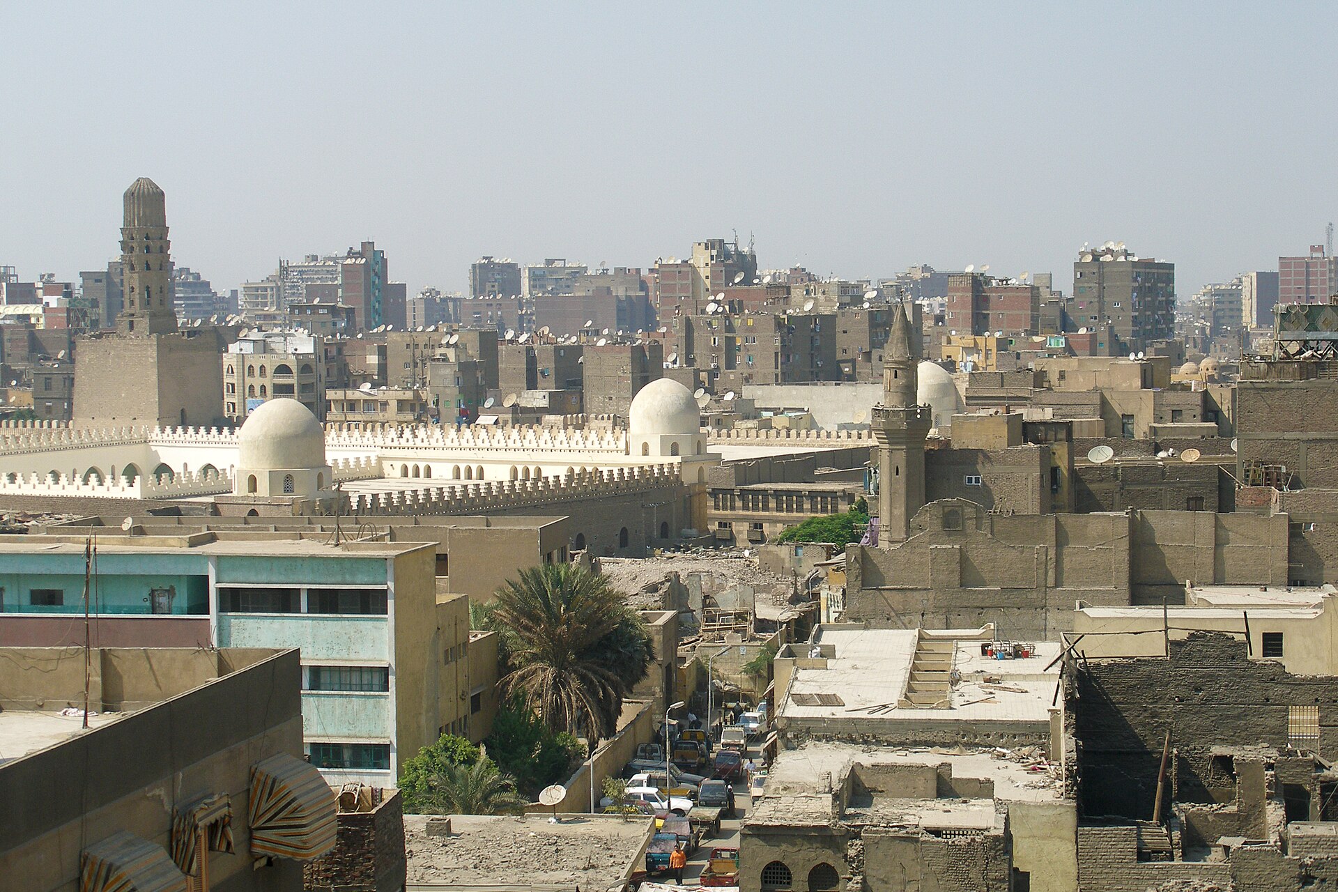 Minarets and historic streets of Islamic Cairo, Egypt