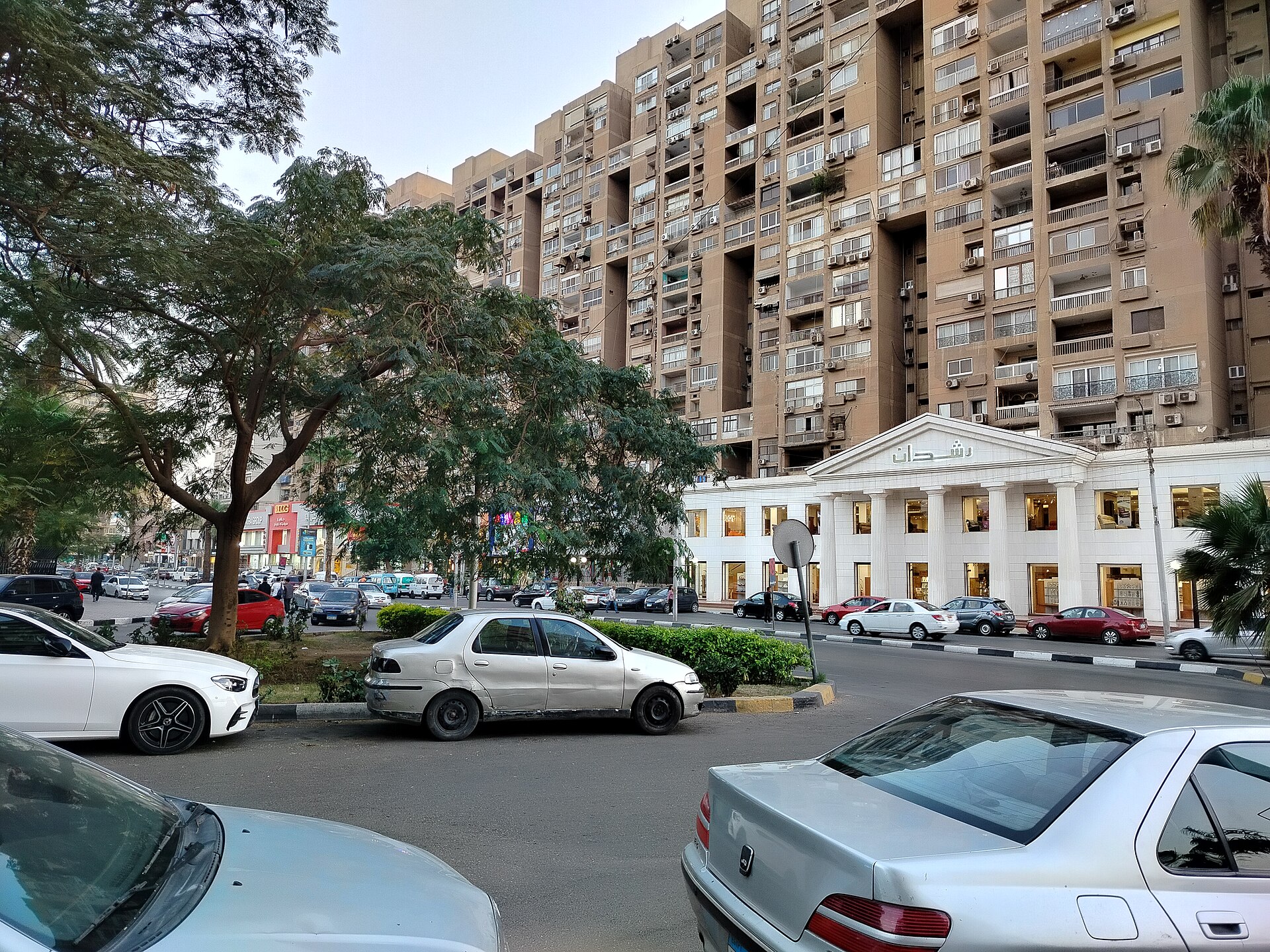 Street with early 20th-century architecture in Heliopolis, Cairo, Egypt