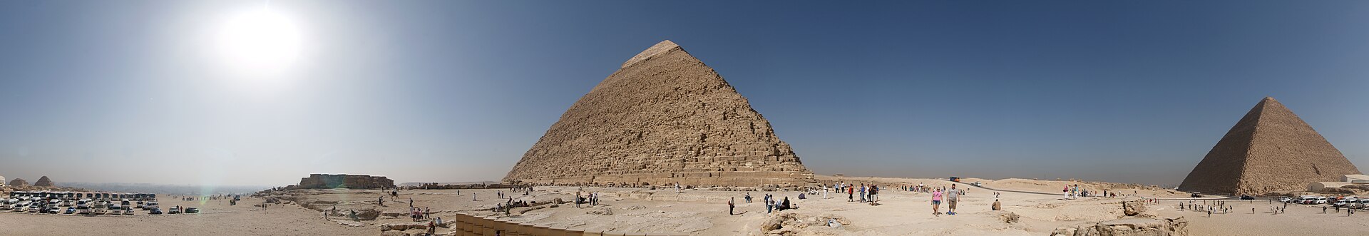 Panoramic view of the Giza pyramid complex, Egypt
