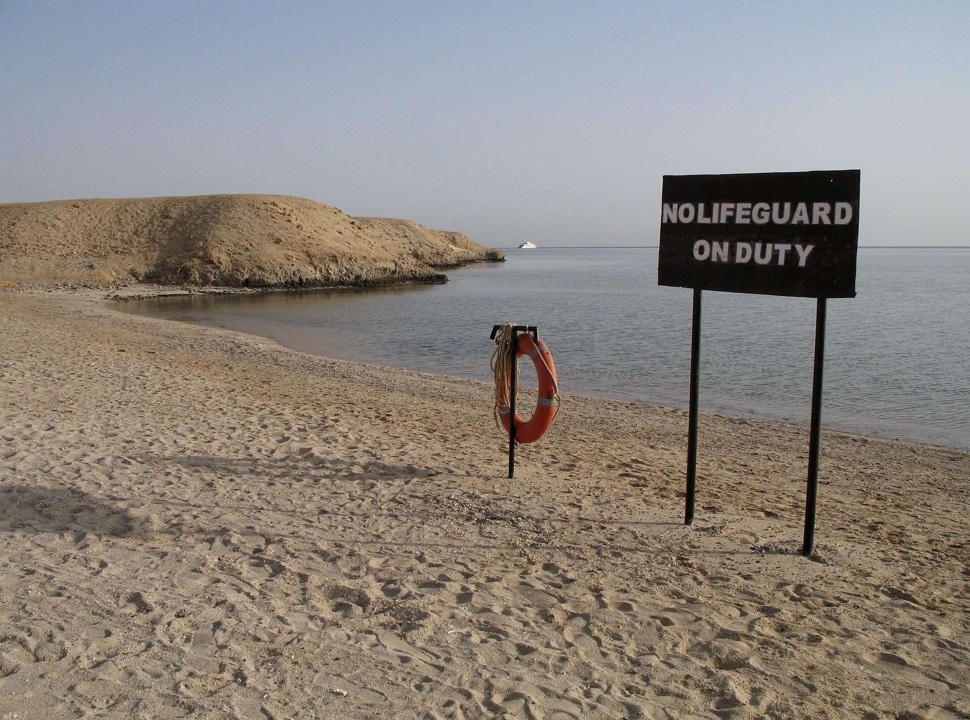 Beach and clear shallow water near Marsa Alam, southern Red Sea, Egypt