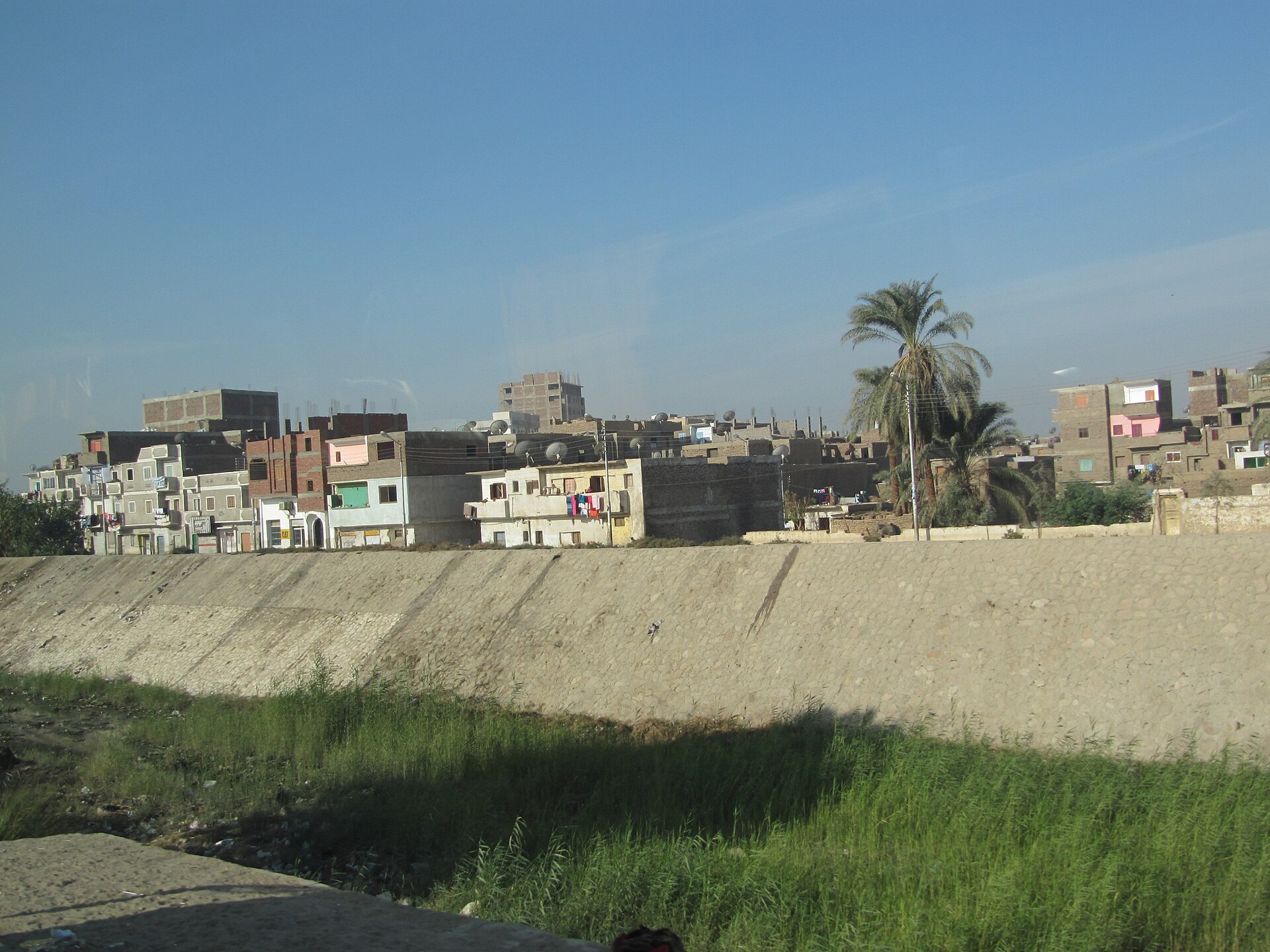 Canal and greenery at Qena in Upper Egypt