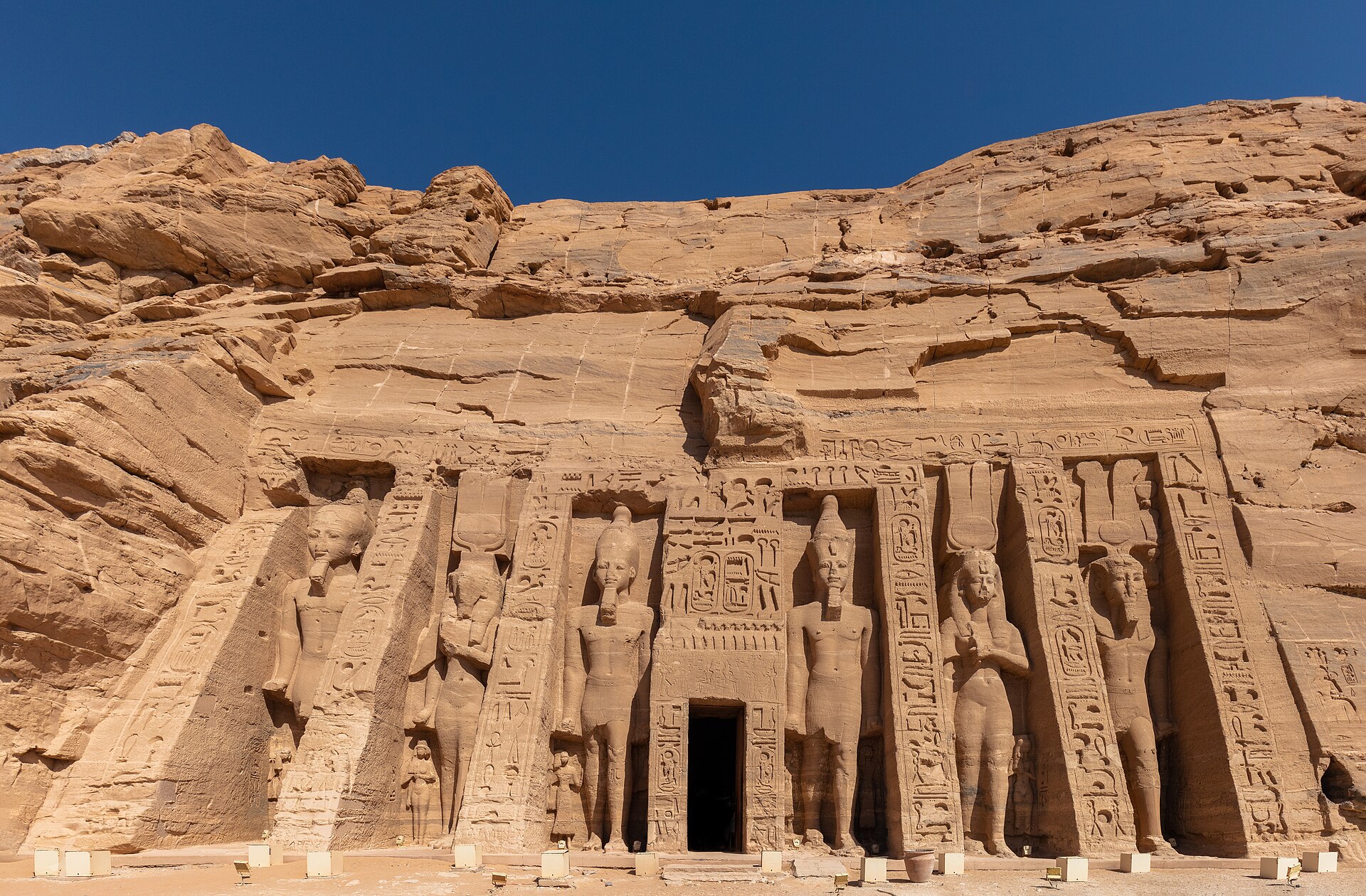 Temple of Nefertari facade at Abu Simbel, Lake Nasser, Egypt