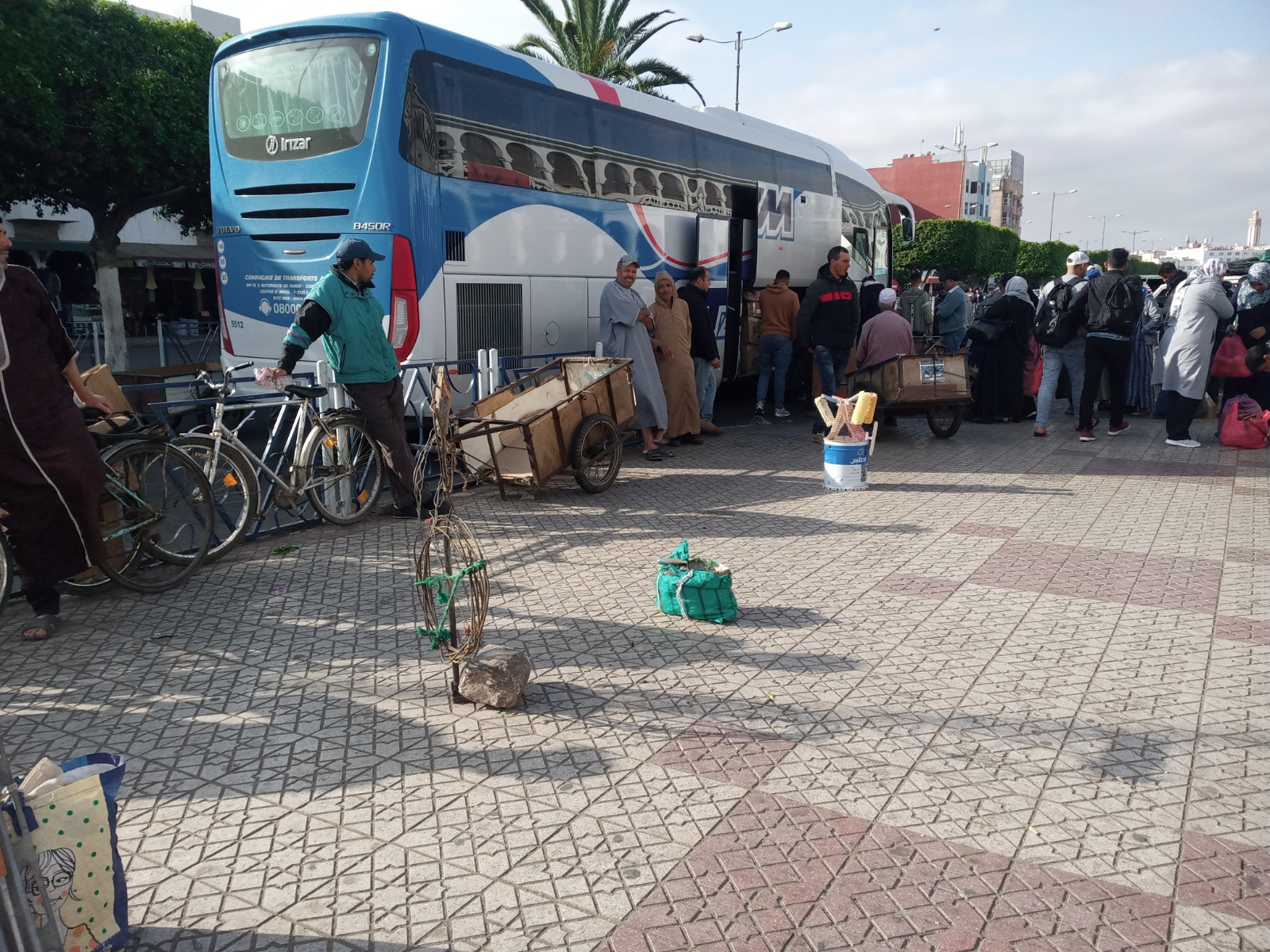 CTM intercity coach station in Morocco with coaches at the platforms