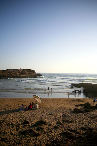 Tamraght beach and village on the Atlantic coast north of Agadir